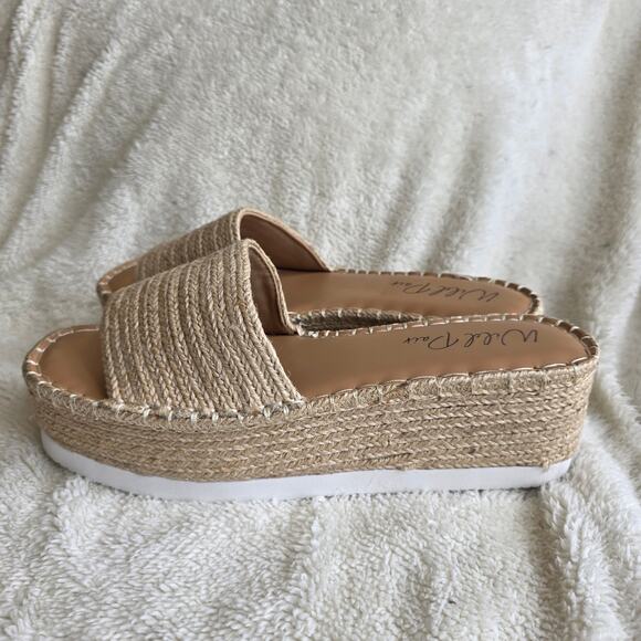 NEW Wild Pair Women Shermer Slide Espadrille Platform Wedge Sandals SZ 11M Ivory - Picture 4 of 6